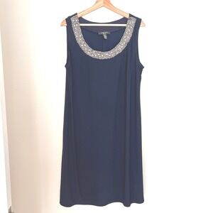 R&M Richards Mother/Grandmother of the Bride Navy Blue Shift Dress Womens 14W